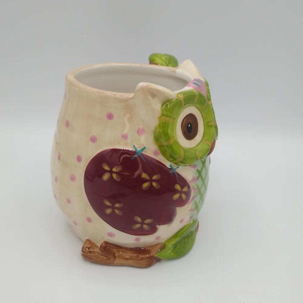 Pier 1 Imports Olli the Owl Hand Painted Dolomite Mug